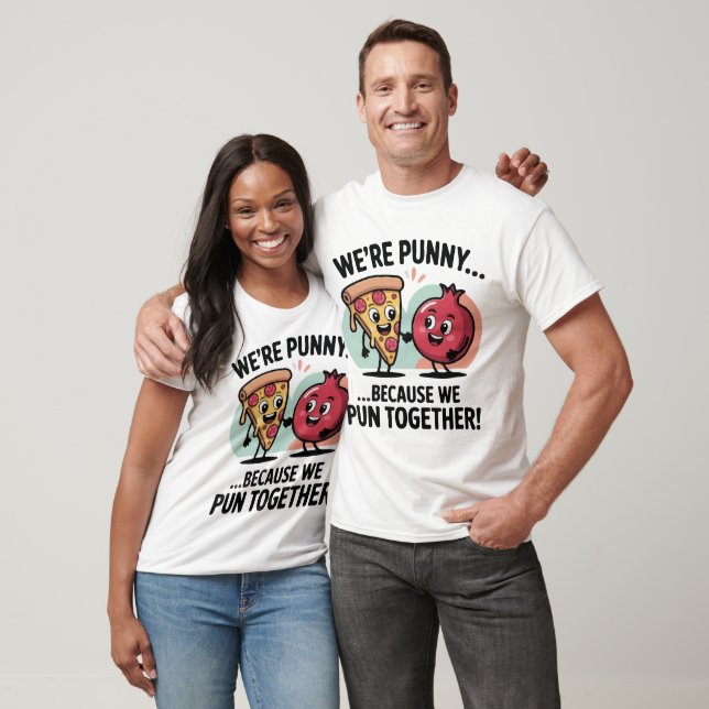 Funny Punny Couple T-Shirt | Cute Food Love (Unissex)