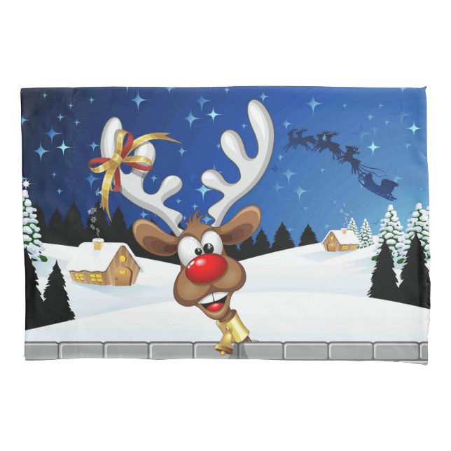 Funny Reindeer Peeking Christmas Meme  (Frente)