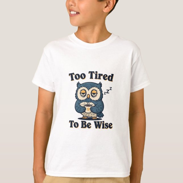 Funny Retro Owl Kids Graphic T-Shirt (Frente)