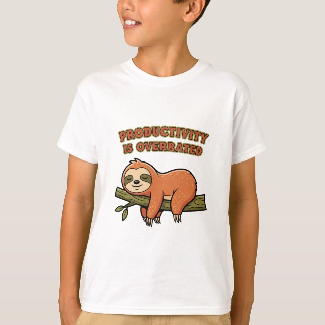 Funny Retro Sloth Kids Graphic T-Shirt (Frente)