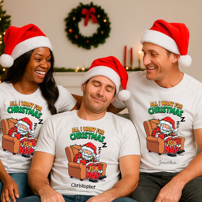 Funny Santa Christmas T-Shirt – Custom Name (Criador carregado)