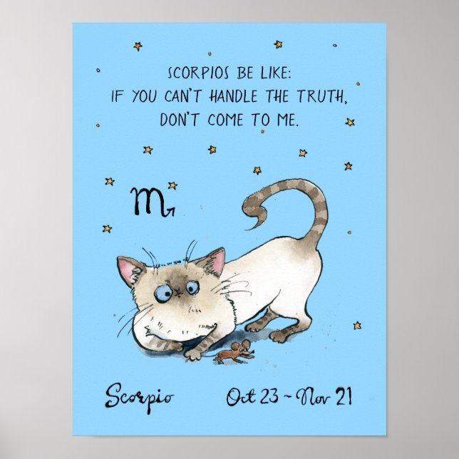 Funny Scorpio poster Zodiac - Sinal de Gata poster (Frente)