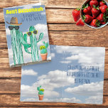 Funny Southwest Watercolor Cactus Name Modelo<br><div class="desc">Este cobrir de aniversário apresenta dois vidros solares vestindo cacto de aquarela e um com um chapéu de cowboy com um cacto floreado amarelo nas proximidades. Personalize o texto no cobrir,  remova qualquer texto ou clique em personalizar para selecionar um estilo de fonte,  tamanho e cor diferentes.</div>