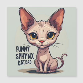 Funny Sphynx Cat Dad Cartoon Art