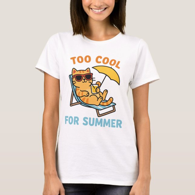 Funny Summer Cat Lover T-Shirt – Gift For Cat Mom (Frente)