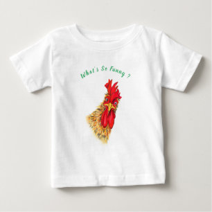 Funny Surprised Rooster Playful Baby T-Shirt