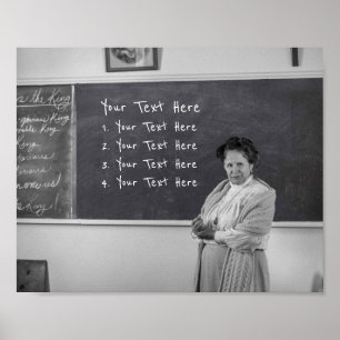 Funny Teacher Blackboard Your Text Poster