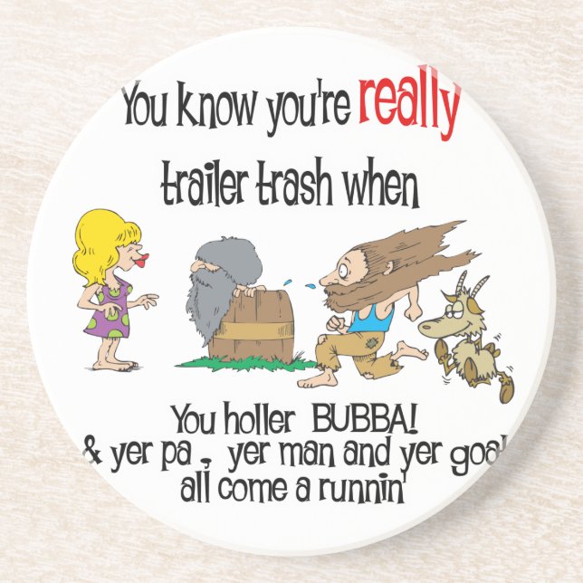 Funny Trailer Park Sandstone Porta copos (Frente)