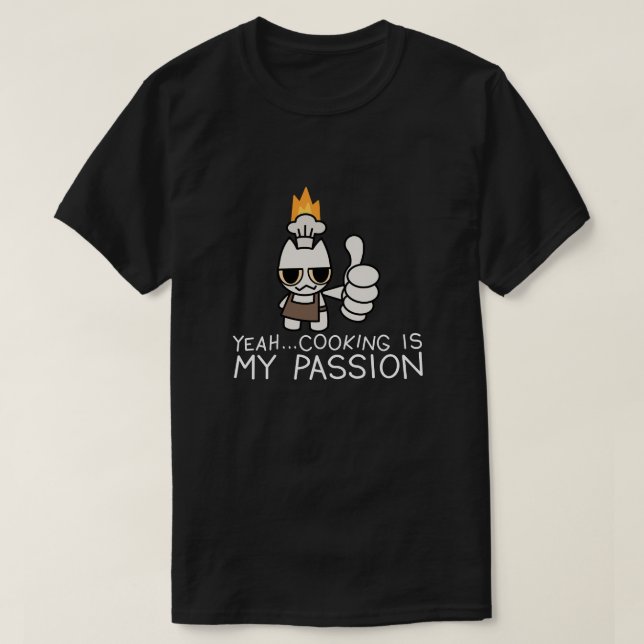 Funny White Cat Cooking T-Shirt – Cute Chef Cat Me (Frente do Design)