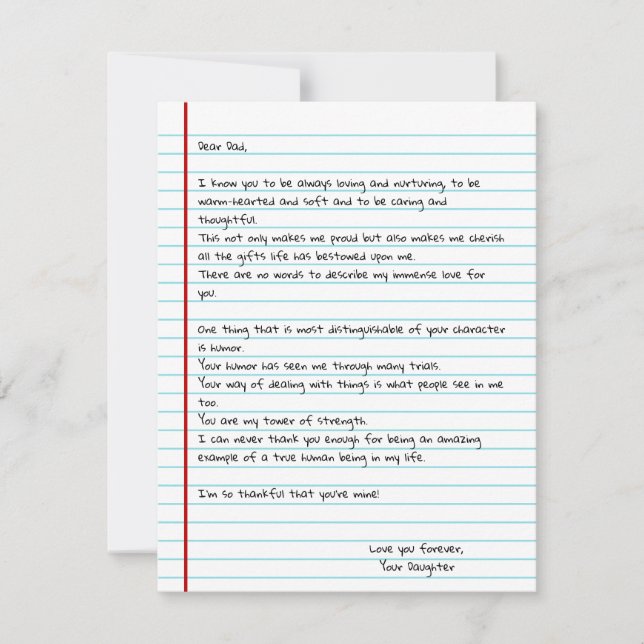 Funny Write Letter To Dad for Father's Day Card (Frente)
