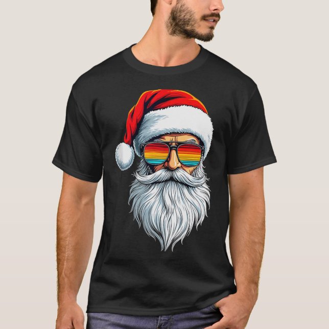 Funny Xmas Christmas In July Summer Santa Tank Top (Frente)