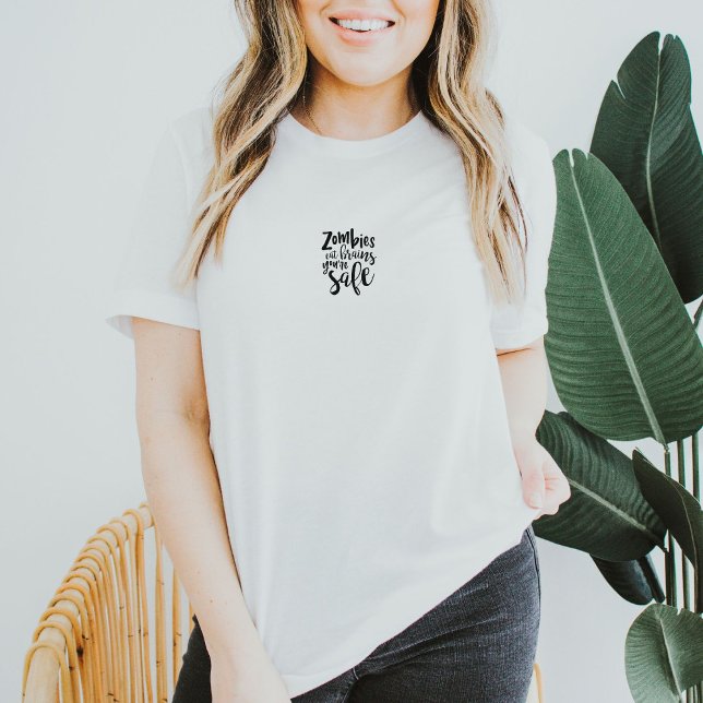 Funny Zombies Halloween Autumn Quote T-Shirt (Criador carregado)