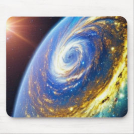 Furacão Dourado em um Planet Mousepad