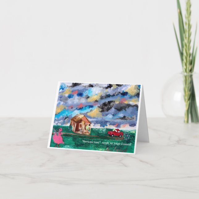 "Furacão Isaac": cartão de saudação dobrado (Frente)