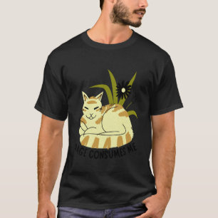 Fúria Boho Me Consome Camisa Divertida Floral Gato
