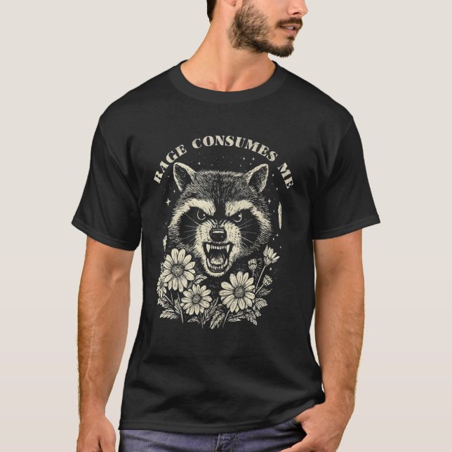 Furor de Guaxinim Me Consome Camiseta Divertida e  (Frente)