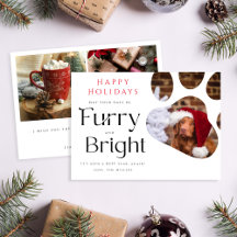 Furry e Bright Pet 3 Foto Cartão de férias engraça