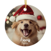 Furry + Enfeites de natal de Foto de Cachorro Bril