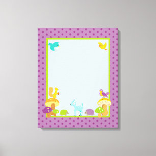 Furry Woodland 16x20 Canvas Nursery Art