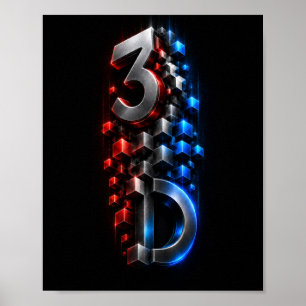 Fusão 3D Vertical   Design de Poster de Cubo Futur