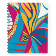 Fusão Abstrata de Batik Tropical Vibrante de Folha
