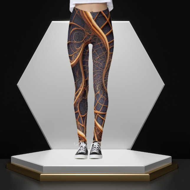 Fusão de Strike: Leggings Geométricas Castanho e P (Criador carregado)