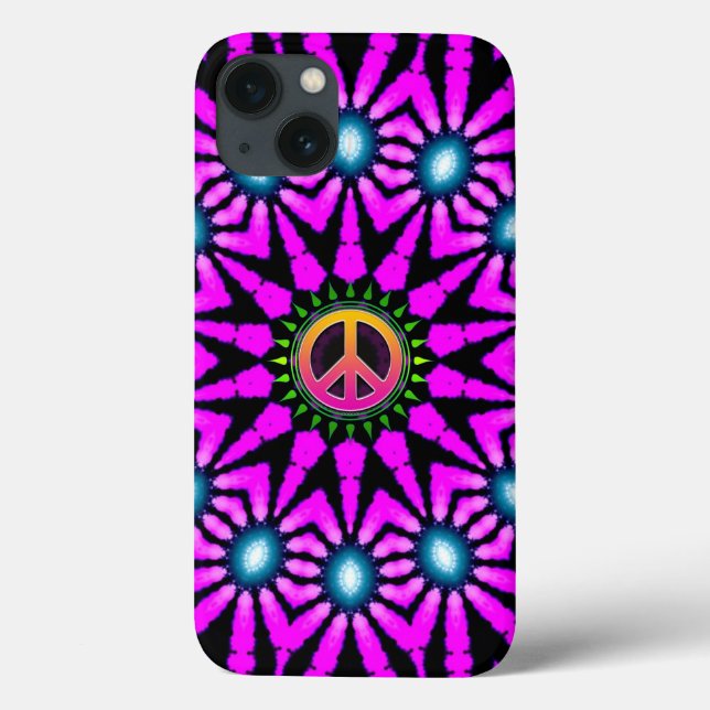 Fuschia Tie-Dye Sinal de Paz iPhone 6 Caso (Verso)