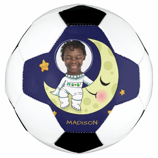Futebol A SUA FOTO personalizada Astronauta bola de futebo (Frente)