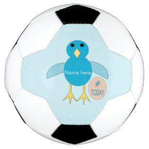 Futebol Bola de Pintinho de Aniversário Azul Personalizad