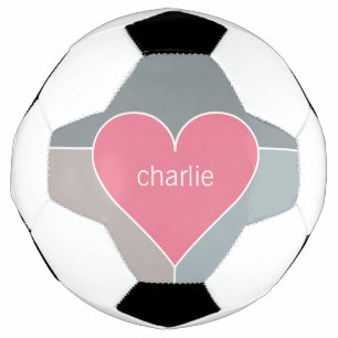 Futebol Coração Padrão monograma personalizado bola de fut