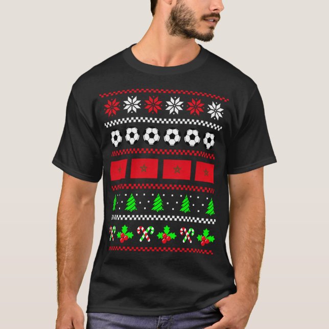 Futebol de Bandeira marroquino Suéter de Natal Fei (Frente)