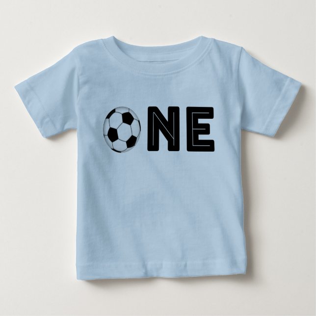 Futebol do aniversário do bebê camisa temático do (Frente)