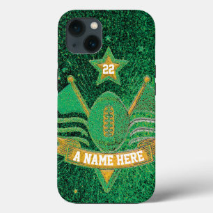 Futebol do Team Sports Green & Dourado Glitter Col