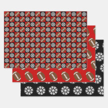 Futebol e Neve Floco Vermelho e Negro Natal