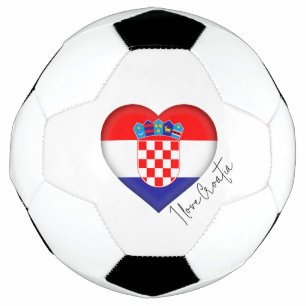 Futebol Eu Amo A Croácia Bandeira Cores do Coração Bola de
