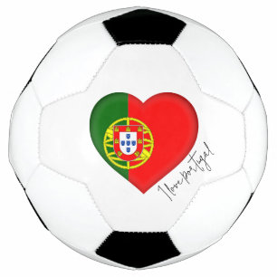 Futebol Eu Amo Portugal Bandeira Cores do Coração Bola de