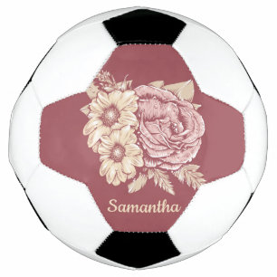 Futebol Flor Ilustração personalizada de nome bola de fute