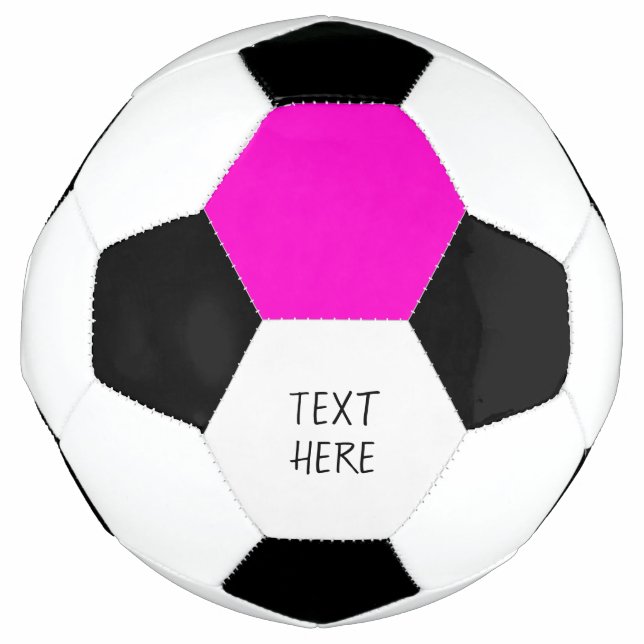 Futebol Hexágonos cor-de-rosa e pretos com sua bola de fut (Frente)
