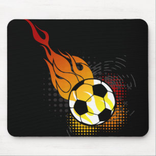 Futebol Mousepad da bola de fogo