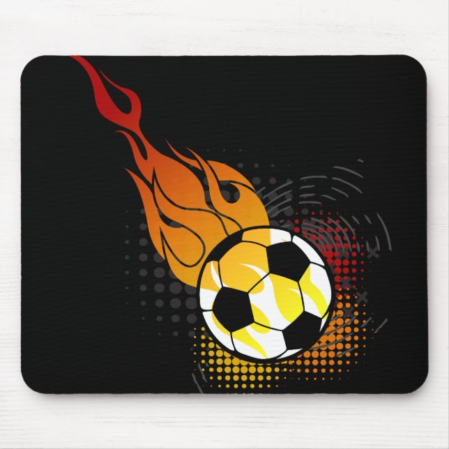 Futebol Mousepad da bola de fogo (Frente)