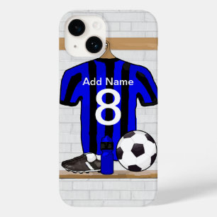 Futebol preto personalizado e futebol azul Jersey