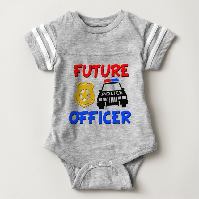 Futura Polícia, camisa engraçada de bebê (Frente)