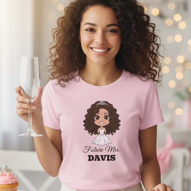 Future Mrs. Davis Wedding Cartoon T-Shirt (Criador carregado)