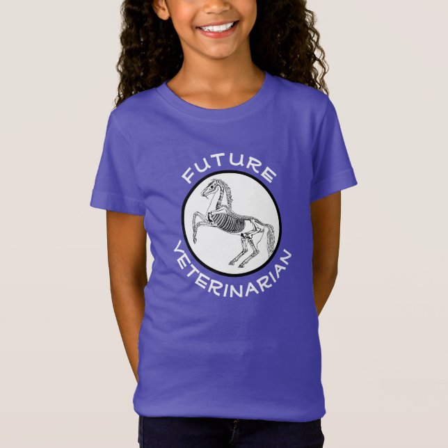 "Future Veterinarian" e Skeleton equino T-Shirt (Frente)