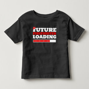 Futuro Bombeiro Carregando Crianças Camiseta Negra