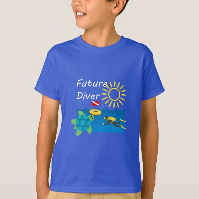 Futuro Design de mergulho - Camisa básica para cri (Frente)
