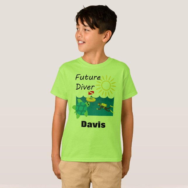 Futuro Design de mergulho - Camisa básica para cri (Frente Completa)
