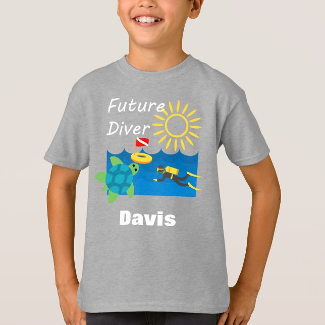 Futuro Design de mergulho - Camisa básica para cri (Frente)