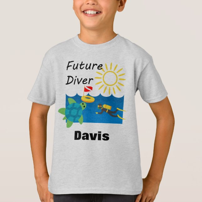 Futuro Design de mergulho - Camisa básica para cri (Frente)