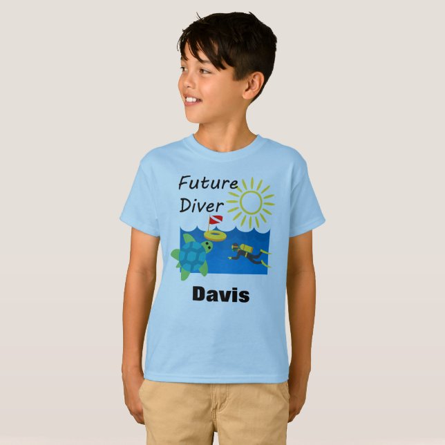Futuro Design de mergulho - Camisa básica para cri (Frente Completa)